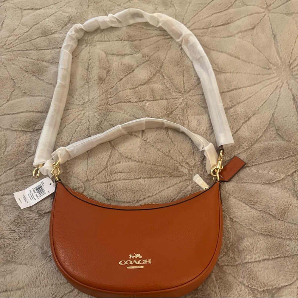 Coach Aria Leather Crossbody & Shoulder Bag in Sunset Brown